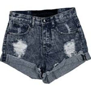 One Teaspoon Outlaw Denim Shorts Cutoff Distressed Size 12/30